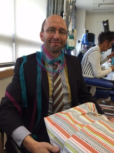 Alastair, resplendant in ribbons on the occasion of Diana's 50th birthday, July 24, 2015. 